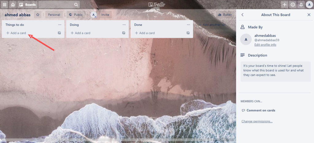 اضافة اجزاء المراحل في برنامج Trello